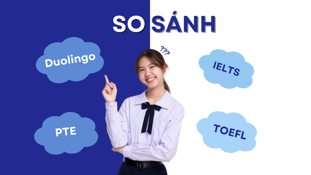 So sánh PTE, TOEFL, IELTS, Duolingo English Test